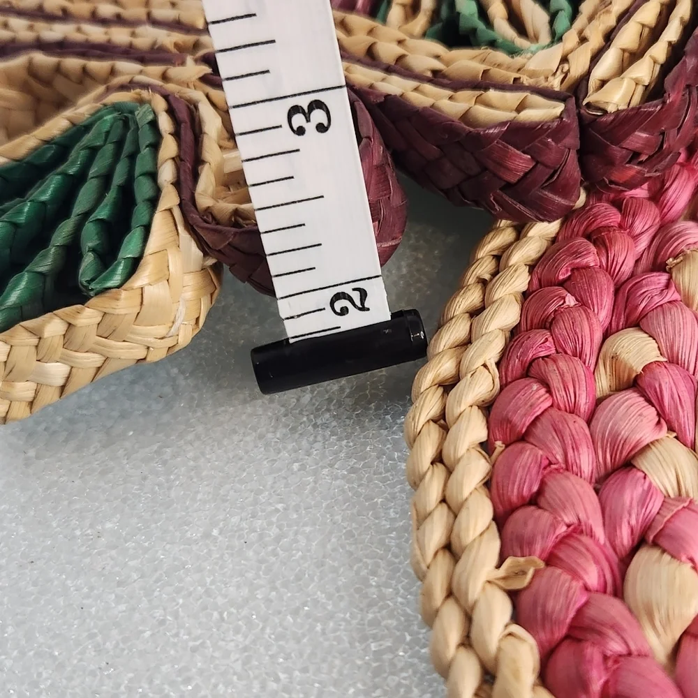 Lot 3 vintage‎ woven straw boho heat pad trivets
